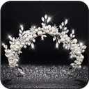 Fashey Star Wedding Tiaras and Crowns Silver Bride Headbands Pearl Headpieces Rhinestone Bridal Hair Accessories for Women