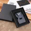 awofer Best Man Wallets Personalized Gifts Set Custom for Groomsmen Metal Black Wallet Aluminum with Money Clip Engraved Best Man Gifts Elegant Card Holder Wallet