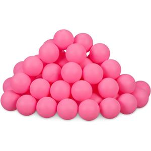 Relaxdays Ping Pong Balls, 100x Pieces, Table Tennis, Plastic, Plain, Beer Game, Drink, Large Set, Party, 40mm Ø, Pink, 100%, 4 x 4 x 4 cm