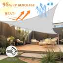 Shade&Beyond Triangle Sun Shade Sail 12'X12'X12' Permeable Canopy Light Grey for Patio Garden Yard Deck Pergola (We Make Custom Size)
