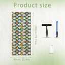 Lattice Stained Glass Window Film Static Cling with Tools - 35.4 x 78.7 Inch Non-Adhesive Privacy Decorative Rainbow Film for Windows, Doors, Sidelights - Easy Install & Remove