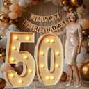 Mixifox 3FT Marquee Numbers 50 Large Light Up Numbers for 50th Birthday Decorations Big Mosaic Balloon Frame for 50 Year Old Girls Boys Birthday Party Backdrop Anniversary Decor