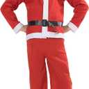FantastCostumes Mens Christmas Santa Claus Costumes Set Red