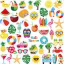 48 Pieces Summer Iron on Patches Cute Beach Theme Bikini Coconut Sunglasses Hat Sew on Embroidered Applique Repair Patch DIY Crafts Festive Gifts for Clothing Hat Shirt Bag Jeans DIY Decoration