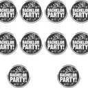 Bachelor Party Buttons - Set of 10 Black & White Groom and Groomsmen Pins | Bachelors Buttons Groom Crew Team Groom Buttons Pin Bachelor Party Favors Ideas Gifts Games Decorations Decor Supplies
