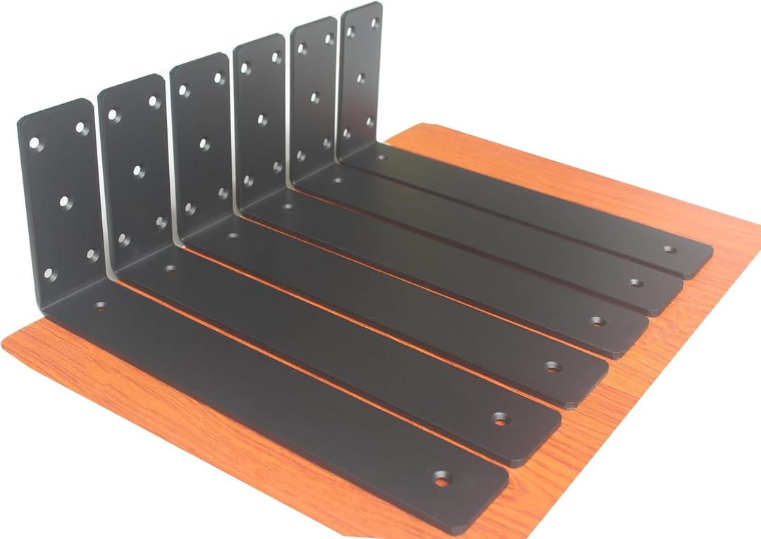 6 Pack L14 x H 6" x W 2.5" 6mm Thick Countertop Support Brackets, Heavy Duty Countertop Hidden Bracket L Shelf Bracket Metal Corbels for Countertops Frosted Black 6 Pack L14 x H 6" x W 2.5" 6mm Thick Countertop Support Brackets, Heavy Duty Countertop Hidden Bracket L Shelf Bracket Metal Corbels for Countertops Frosted Black