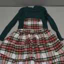 Okbabeha Toddler Girl Christmas Outfits Plaid Dress Solid Shirt Suspender Skirt 1T 2T 3T 4T 5T Kids Girls Overall Dress Set