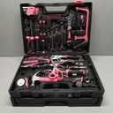 Tool Set- 412 Piece Home Repair/Auto Tool Kit, Storage Organizer with Drawers, Toolbox Storage Case for Women & Men, Perfect for Homeowner, Diyer, Handyman, DIY (Pink)