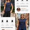 GRACE KARIN Womens 2026 Spring Short Sleeve Tops, Dressy Casual Peplum Shirts Outfit, Tunic Blouses Trendy Fashion Clothes (Blue, M)