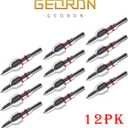 Geordn Stainless Steel Arrow Field Points 100/125/150/175/200 Grains Practice Archery Arrow Target Bullet Point Combo Point 12 PCS
