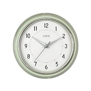 La Crosse Clock 9.5-inch Retro Diner Light Pistachio Green Silent Sweep Quartz Clock - 404-3024PH