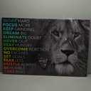 Motivational Wall Decor Positive Canvas Wall Art Inspirational Lion Success Posters Canvas Paintings Wooden Framed Colorful Artwork Office Living Room Home Decoration Ready to Hang[36''W x 24''H]