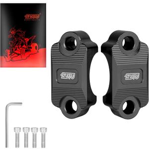RUTU CNC Motorcycle clamp 7/8 inch Dirt Bike Brake Lever Holder Clamp 1 1/8 for Brake Master Cylinder Clutch Perch Pit Bike CRF250 DRZ YZ KX ATV Quads 4-Wheeler Handlebar Refit Accessories, Black