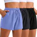 Neer 3 Pack Womens Sweat Shorts Comfy Casual Lounge Drawstring High Waist Summer Athletic Shorts with Pocket 2025 (XL)