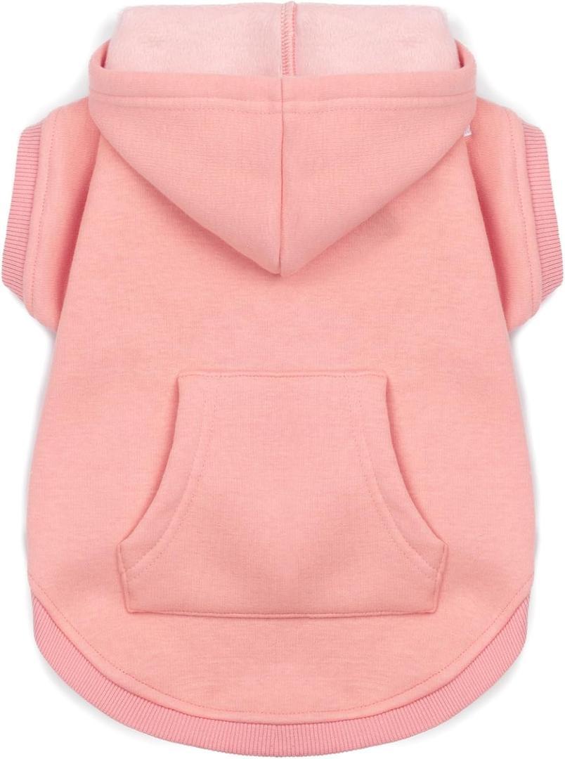 Koneseve Dog Hoodie - Fleece Warm Sweater with Pocket, Soft Clothes for Daily Wear, Basic Hooded Sweatshirts, Winter Coat Clothing, Comfort Tee Shirt Fit for All Breeds Pet - Pink - 3XL