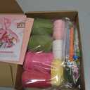 Iuuidu Crochet Kit for Beginners, Rose-Pink Flower Bouquet Crochet Kit, Knitting Kit with Step-by-Step Video Tutorials for Woman Birthday Anniversary Day Weddings Party Present, Home Decor