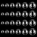 PH PandaHall 180pcs Mini Glass Globe, 6 Size Glass Ball Bottles Orbs Ball Wish Ball Spheres UV Planet Crystal Craft Bottle for UV Resin Dice Pendant Charms Earring Making 8~18mm