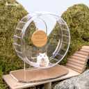 Niteangel Super-Silent Hamster Exercise Wheels: - Quiet Spinner Hamster Running Wheels with Adjustable Stand for Hamsters Gerbils Mice Or Other Small Animals (S, Transparent)