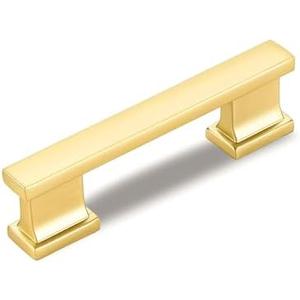 GOFFIDECO 8 Pack 4 Inch Length|3 Inch(76mm) Hole Center Brushed Gold Kitchen Cabinet Handles, Cabinet Pulls Kitchen Cabinet Hardware, Cupboard Pulls, Drawer Handles