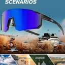 Sport Cycling Sunglasses for Men - Women 3 Pack Baseball Shades Sports Glasses for Running MTB Bike Softball (B-blue Orange Gold)