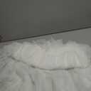 Tulle Skirts for Women Midi Long Tutu Skirt A-Line Mesh Layered Fairy Trendy High Elastic Waist Halloween Skirts (White)