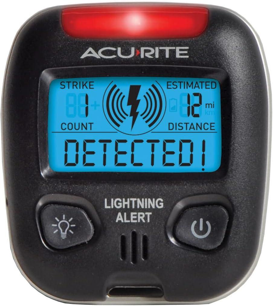 AcuRite 02020 Portable Lightning Detector Black, 2L x 1W x 2H