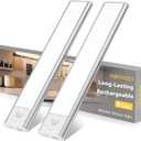 LED Under Cabinet Lighting, Battery Operated Motion Sensor Light Indoor Wireless, 3 Color Temps, USB Rechargeable Closet Light, Dimmable Under Counter Lights for Kitchen Stairs Closet Pantry, 2 Pack (10 Inch)