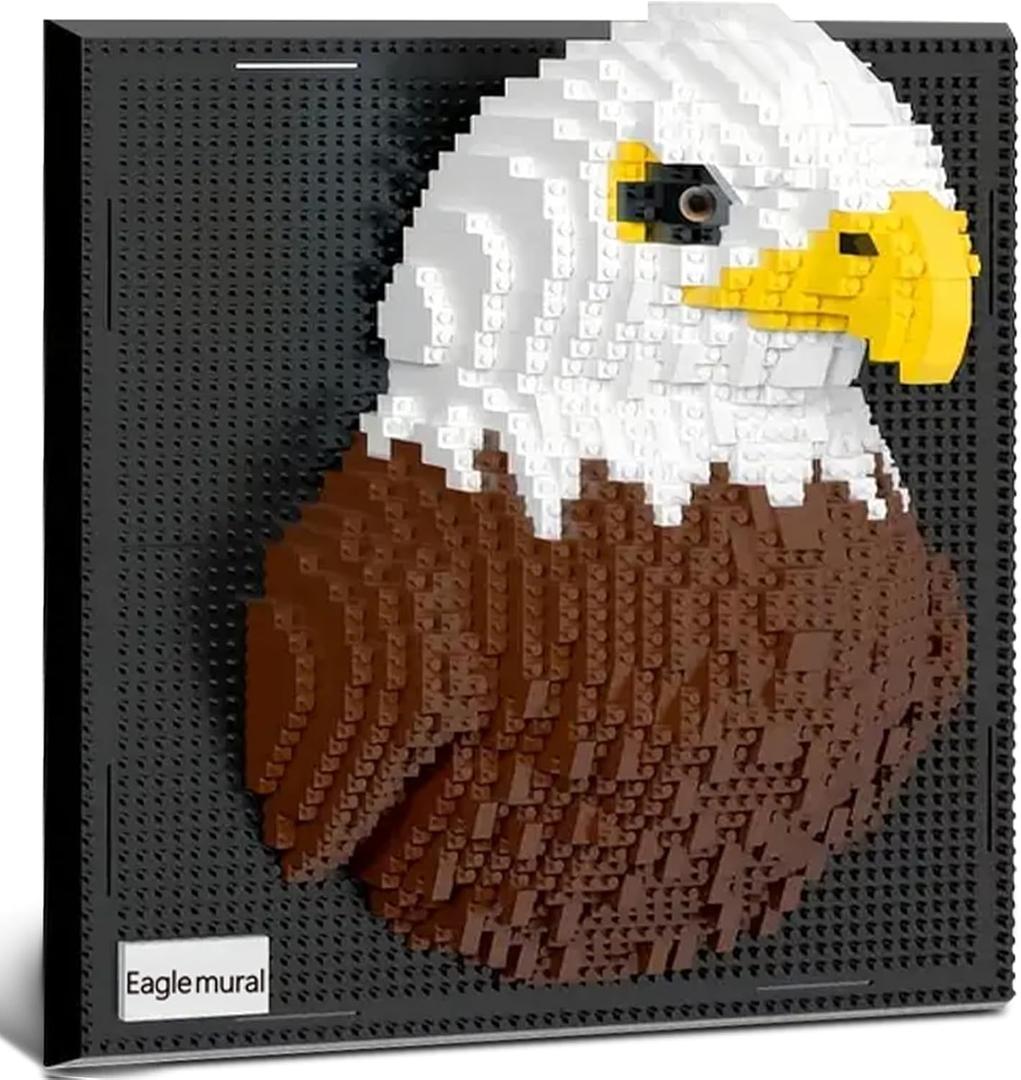 Eagle Bird Animal 3D Wall Art Micro Mini Building Blocks Set for Adults, Unique Home Wall Decor or Table Display, No Compatible with Lego, Ideal Birthday Christmas Toy Gift for Teens (1924 PCS)