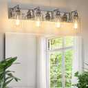 4-Light Bathroom Light Fixtures Modern Chrome Vanity Lights for Bathroom Lighting Fixtures Over Mirror for Cabinet Mirror Bedroom Hallway