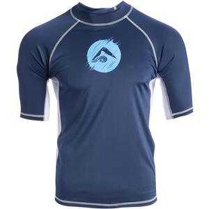 Kanu Surf Men's Mercury UPF 50+ Short Sleeve Sun Protective Rashguard Swim Shirt (X-Large, Dolphin Navy)