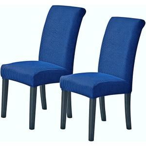 Howhic Stretch Chair Covers for Dining Room Set of 2, Removable Washable Dining Room Chair Covers, Dining Chair Slipcovers Seat Protector, Great for Home Decor and Banquet (Classic Blue, 2 Pack)