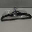 Simplify 10 Super Slim Velvet Huggable Hangers in Black (Black)