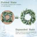 Eucalyptus Wreaths 22" Large Artificial Greenery Outdoor/Indoor Wreath Spring/Summer/Winter Wreath Green Wreaths for Front Door Porch Window Wall Hanging Decor All Year Round Wre-athGreen