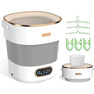 Portable Washing Machine, Folding 20L Mini Washer and Spin-Dryer
3 modes with deep cleaning. Compact for apartments, dorms, home, RV, and travel. For small clothes and delicates. White.
