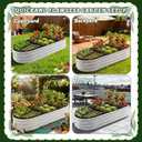 Thick 47x24x12 Inch Oval Fabric Raised Garden Bed Liner, Extra Strong Planter Liner for Wooden Metal Frames, Heavy Duty Aeration Cloth Grow Bag for Vegetables, Outdoor Patio Use