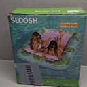 SLOOSH Inflatable Tanning Pool Lounger Float, 85" x 57" Extra Large Pool Floats Adult with Pillow, 4 in 1 Suntan Tub Raft Floatie,Sunbathing Bed Lounge for Water Blow Up Ball Pit, XL-Cyan Pink