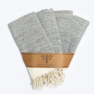 SMYRNA TURKISH COTTON Herringbone Series Kitchen Dish Towels Pack of 4, Machine Washable Wash Cloths, Ultra Soft, Absorbent, Prewashed and Quick Dry Turkish Dish Towels, 15x26 Inch (Light Blue)