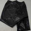 Tagoo Women's Stretchy Faux Leather Leggings Pants, Sexy Red High Waisted Tights (XX-Large, Black)