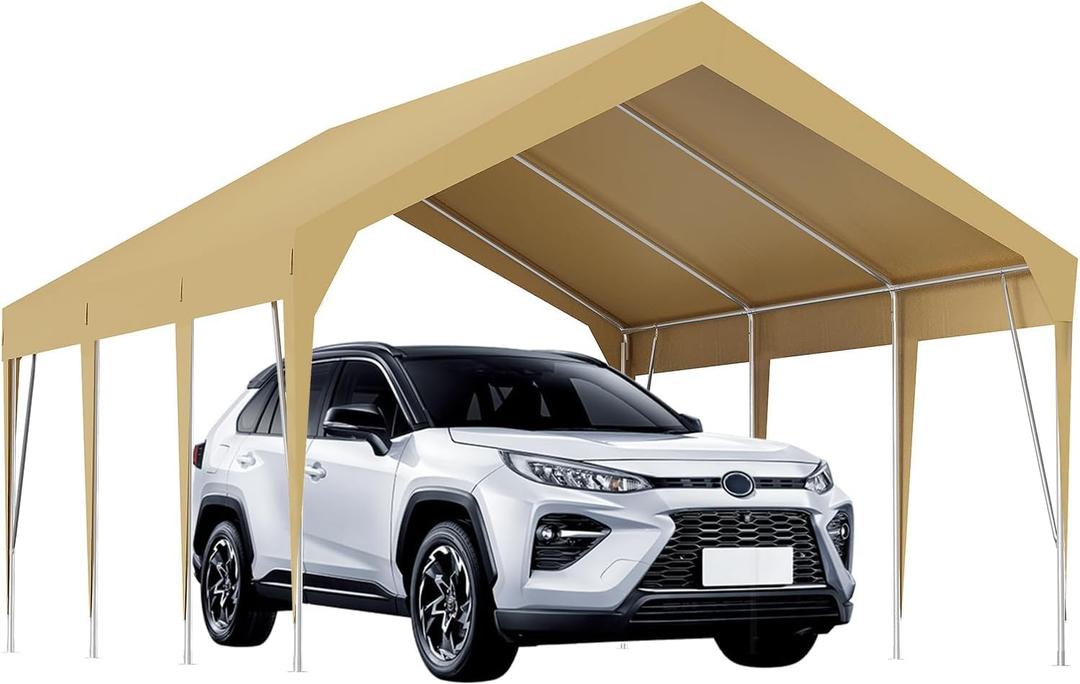 13 X 20FT Heavy Duty Carport, Portable Garage Shelter, Portable Car Tent Garage Waterproof UV-Resistant for Car, Truck