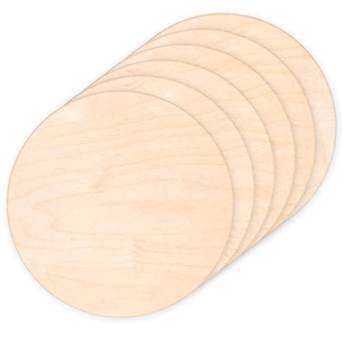 6 Pack 14 Inch Wood Rounds Circles for Crafts, Unfinished Wood Circles Wood Sign Blank, Wooden Discs for DIY Crafts, Door Hangers and Christmas Decoration