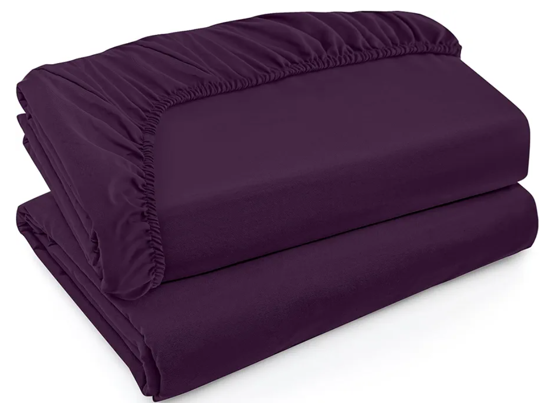 Utopia Bedding Twin XL Fitted Sheets - Bulk Pack of 2 Bottom Sheets - Soft Brushed Microfiber - Deep Pockets - Shrinkage & Fade Resistant - Easy Care (Twin XL, Purple)