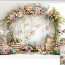 Kate Floral Arch Backdrops for Photography Butterfly Birthday Decoration Background Photo Props 7x5ft