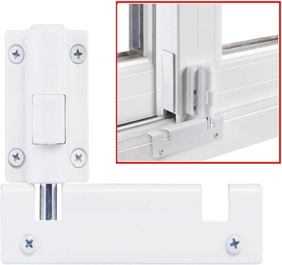 HauSun Patio Sliding Door Security Foot Lock Kick Lock, Fits on Top Rail-Childproof patio Door guardian-or Bottom Rail-Foot Operated-Keep Your Family Safe and Secure(1 Pack,White)