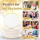 Festiva 200Pcs Gold Dessert Plates 6.3" with Forks 5"- Small Disposable Dessert/Appetize/Cake Plates Plates- serve 100 guests include 100Plates 100Forks for Wedding &Birthday Party & Outdoor