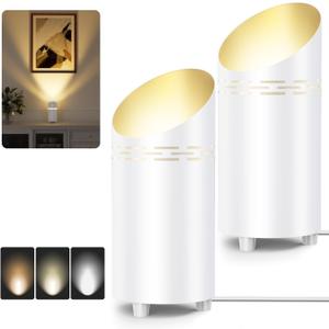 2 Pack Uplights Indoor Floor Can Lights, 3000K/4000K/6000K Spotlight Indoor with GU10 Bulbs, Uplighting Spotlights with Foot Switch for Living Room Corner Sofa House Plant Wall Artwork Decor