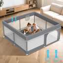 Amazon.com : Deeteck 50x50 Inch Baby Playpen - Playpen for Babies and Toddlers, Baby Play Yard for Indoor & Outdoor, Toddler Fence Play Area with Skin-Friendly Fabric and Soft Breathable Mesh, Dark Grey : Baby