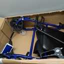 Drive Medical Rollator Walker with Seat - Stable Mobility Support - Height Adjustable - Durable Steel Frame Construction - Smooth 7.5" Wheels - Foldable - 350 Lb Limit - Blue