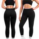 Relety Womens Workout Sets 2 Piece Seamless Crop Tank Top High Waist Leggings Contrast Trim Padded Racerback Bra Yoga Outfits, M