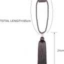 BEL AVENIR Magnetic Curtain Tiebacks Tassel Ties Backs Holdbacks Rope Convenient Drapes Handmade Home Office Decorative (Charcoal)