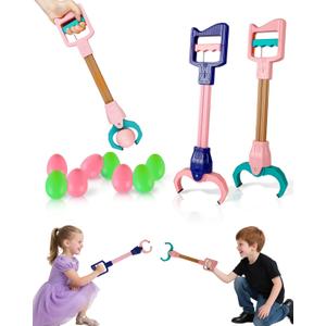 Kids Grabber Toy Set  2PCS Toy Grabber Claw for Kids with 8 Eggs, 16.9-Inch Grabber Toy for Kids, Fun Kids Claw Grabber Reacher Tool for Early Learning and Coordination Play, for Ages 5 and Up